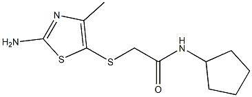 2-[(2-amino-4-methyl-1,3-thiazol-5-yl)sulfanyl]-N-cyclopentylacetamide Struktur