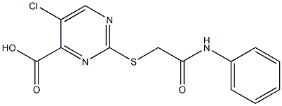 2-[(2-anilino-2-oxoethyl)thio]-5-chloropyrimidine-4-carboxylic acid Struktur