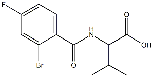 2-[(2-bromo-4-fluorobenzoyl)amino]-3-methylbutanoic acid Struktur