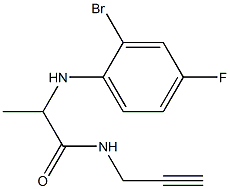 2-[(2-bromo-4-fluorophenyl)amino]-N-(prop-2-yn-1-yl)propanamide Struktur