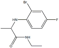 2-[(2-bromo-4-fluorophenyl)amino]-N-ethylpropanamide Struktur