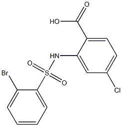 2-[(2-bromobenzene)sulfonamido]-4-chlorobenzoic acid Struktur