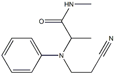 2-[(2-cyanoethyl)(phenyl)amino]-N-methylpropanamide Struktur