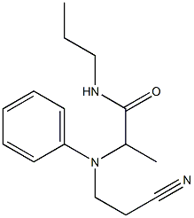 2-[(2-cyanoethyl)(phenyl)amino]-N-propylpropanamide Struktur