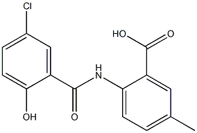 2-[(5-chloro-2-hydroxybenzene)amido]-5-methylbenzoic acid Struktur