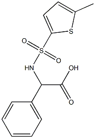 2-[(5-methylthiophene-2-)sulfonamido]-2-phenylacetic acid Struktur