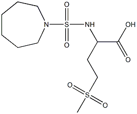 2-[(azepane-1-sulfonyl)amino]-4-methanesulfonylbutanoic acid Struktur