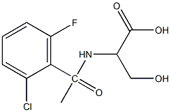 2-[1-(2-chloro-6-fluorophenyl)acetamido]-3-hydroxypropanoic acid Struktur