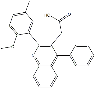 2-[2-(2-methoxy-5-methylphenyl)-4-phenylquinolin-3-yl]acetic acid Struktur