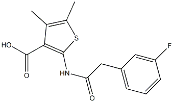 2-[2-(3-fluorophenyl)acetamido]-4,5-dimethylthiophene-3-carboxylic acid Struktur