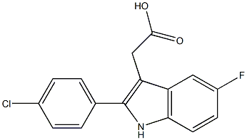 2-[2-(4-chlorophenyl)-5-fluoro-1H-indol-3-yl]acetic acid Struktur