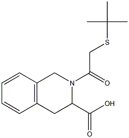 2-[2-(tert-butylsulfanyl)acetyl]-1,2,3,4-tetrahydroisoquinoline-3-carboxylic acid Struktur