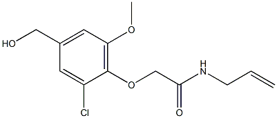 2-[2-chloro-4-(hydroxymethyl)-6-methoxyphenoxy]-N-(prop-2-en-1-yl)acetamide Struktur