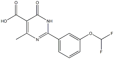 2-[3-(difluoromethoxy)phenyl]-4-methyl-6-oxo-1,6-dihydropyrimidine-5-carboxylic acid Struktur