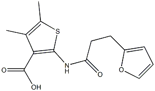 2-[3-(furan-2-yl)propanamido]-4,5-dimethylthiophene-3-carboxylic acid Struktur