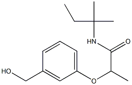 2-[3-(hydroxymethyl)phenoxy]-N-(2-methylbutan-2-yl)propanamide Struktur