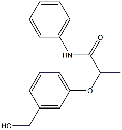 2-[3-(hydroxymethyl)phenoxy]-N-phenylpropanamide Struktur