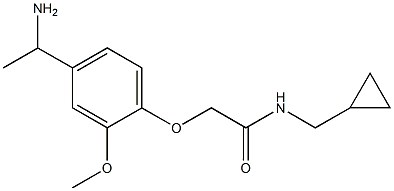 2-[4-(1-aminoethyl)-2-methoxyphenoxy]-N-(cyclopropylmethyl)acetamide Struktur