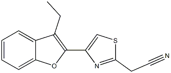 2-[4-(3-ethyl-1-benzofuran-2-yl)-1,3-thiazol-2-yl]acetonitrile Struktur