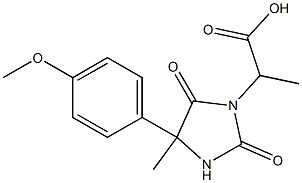 2-[4-(4-methoxyphenyl)-4-methyl-2,5-dioxoimidazolidin-1-yl]propanoic acid Struktur