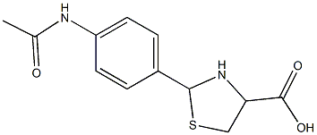 2-[4-(acetylamino)phenyl]-1,3-thiazolidine-4-carboxylic acid Struktur