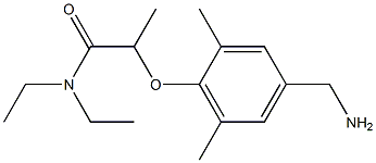 2-[4-(aminomethyl)-2,6-dimethylphenoxy]-N,N-diethylpropanamide Struktur