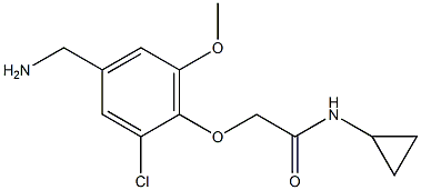 2-[4-(aminomethyl)-2-chloro-6-methoxyphenoxy]-N-cyclopropylacetamide Struktur