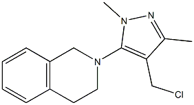 2-[4-(chloromethyl)-1,3-dimethyl-1H-pyrazol-5-yl]-1,2,3,4-tetrahydroisoquinoline Struktur