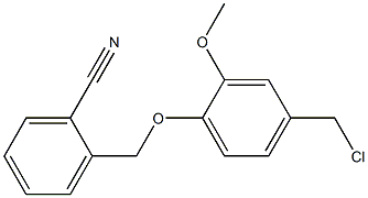 2-[4-(chloromethyl)-2-methoxyphenoxymethyl]benzonitrile Struktur