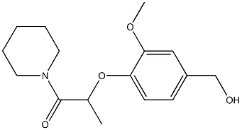 2-[4-(hydroxymethyl)-2-methoxyphenoxy]-1-(piperidin-1-yl)propan-1-one Struktur