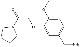 2-[5-(aminomethyl)-2-methoxyphenoxy]-1-(pyrrolidin-1-yl)ethan-1-one Struktur