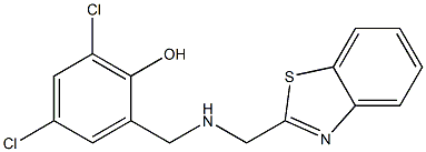 2-{[(1,3-benzothiazol-2-ylmethyl)amino]methyl}-4,6-dichlorophenol Struktur