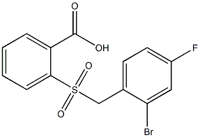 2-{[(2-bromo-4-fluorophenyl)methane]sulfonyl}benzoic acid Struktur