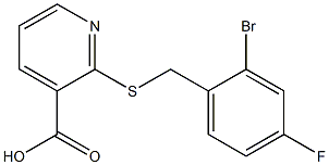 2-{[(2-bromo-4-fluorophenyl)methyl]sulfanyl}pyridine-3-carboxylic acid Struktur