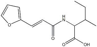 2-{[(2E)-3-(2-furyl)prop-2-enoyl]amino}-3-methylpentanoic acid Struktur