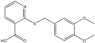 2-{[(3,4-dimethoxyphenyl)methyl]sulfanyl}pyridine-3-carboxylic acid Struktur