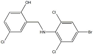 2-{[(4-bromo-2,6-dichlorophenyl)amino]methyl}-4-chlorophenol Struktur