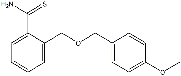 2-{[(4-methoxyphenyl)methoxy]methyl}benzene-1-carbothioamide Struktur