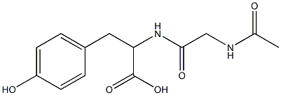 2-{[(acetylamino)acetyl]amino}-3-(4-hydroxyphenyl)propanoic acid Struktur