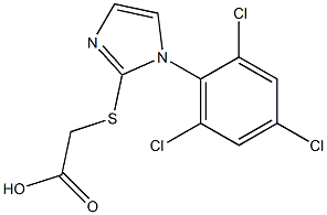 2-{[1-(2,4,6-trichlorophenyl)-1H-imidazol-2-yl]sulfanyl}acetic acid Struktur