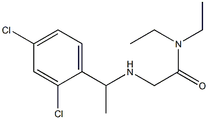 2-{[1-(2,4-dichlorophenyl)ethyl]amino}-N,N-diethylacetamide Struktur