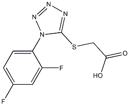 2-{[1-(2,4-difluorophenyl)-1H-1,2,3,4-tetrazol-5-yl]sulfanyl}acetic acid Struktur