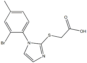 2-{[1-(2-bromo-4-methylphenyl)-1H-imidazol-2-yl]sulfanyl}acetic acid Struktur