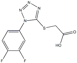 2-{[1-(3,4-difluorophenyl)-1H-1,2,3,4-tetrazol-5-yl]sulfanyl}acetic acid Struktur