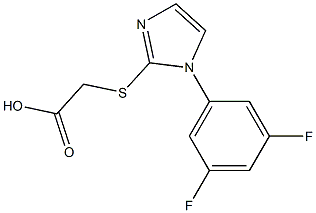 2-{[1-(3,5-difluorophenyl)-1H-imidazol-2-yl]sulfanyl}acetic acid Struktur