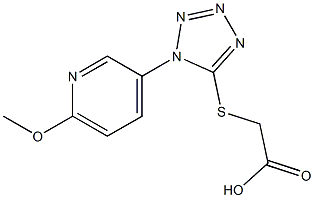 2-{[1-(6-methoxypyridin-3-yl)-1H-1,2,3,4-tetrazol-5-yl]sulfanyl}acetic acid Struktur