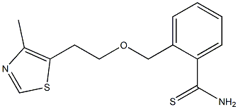 2-{[2-(4-methyl-1,3-thiazol-5-yl)ethoxy]methyl}benzenecarbothioamide Struktur