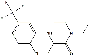 2-{[2-chloro-5-(trifluoromethyl)phenyl]amino}-N,N-diethylpropanamide Struktur