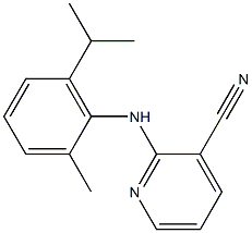 2-{[2-methyl-6-(propan-2-yl)phenyl]amino}pyridine-3-carbonitrile Struktur