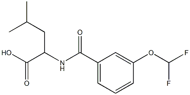 2-{[3-(difluoromethoxy)phenyl]formamido}-4-methylpentanoic acid Struktur